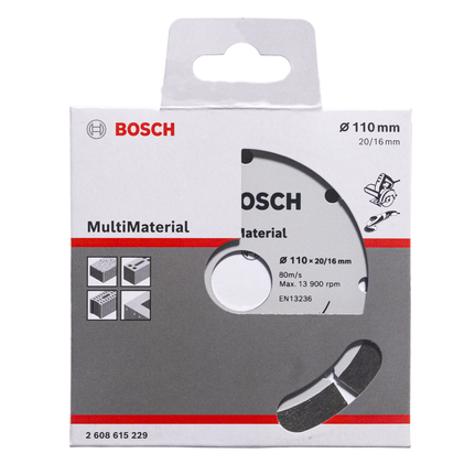 Disco de diamante Bosch MultiMaterial 110 mm.